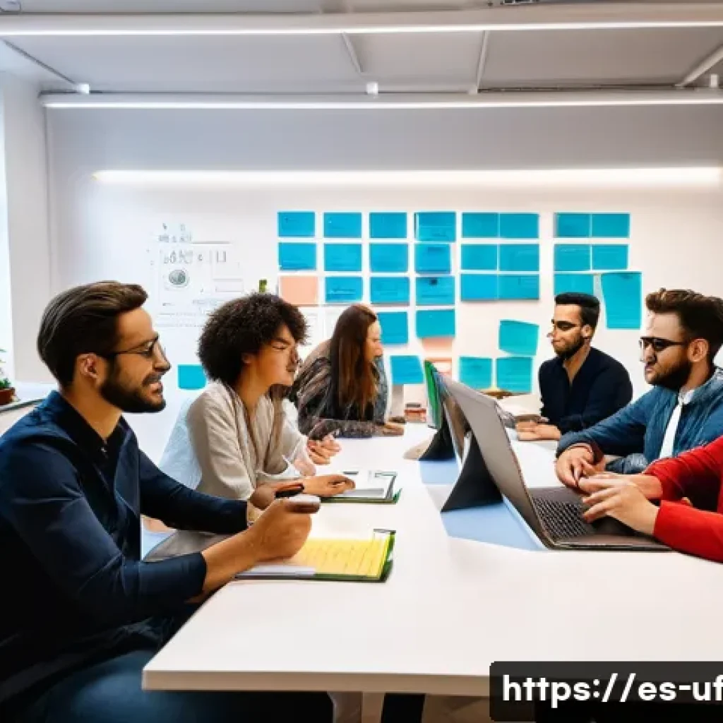 제약 기반 창의성을 통한 경쟁 우위 확보 전략 - A diverse, multidisciplinary startup team brainstorming in a modern coworking space in Madrid, Spain...