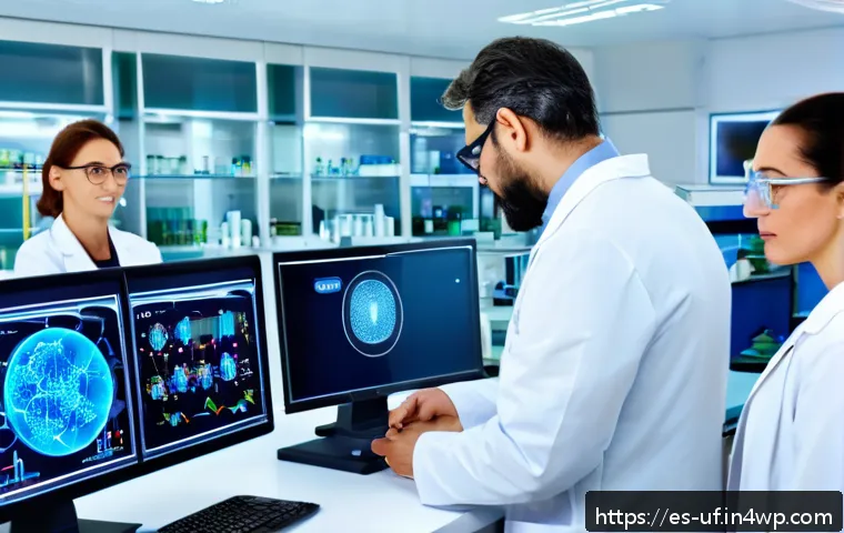 제약 기반 창의성의 글로벌 성공 사례 - A modern pharmaceutical laboratory scene in Spain, showing diverse scientists in professional attire...