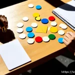 제약 기반 창의성을 활용한 브레인스토밍 기법 - Photorealistic overhead view of a creative brainstorming workshop in a sunlit Madrid design studio, ...
